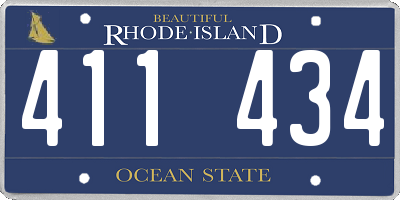 RI license plate 411434