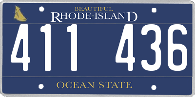 RI license plate 411436
