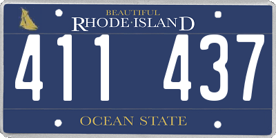 RI license plate 411437