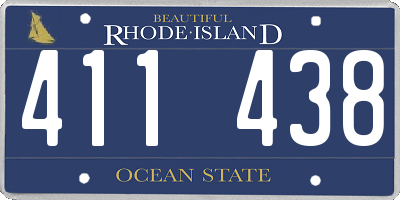 RI license plate 411438