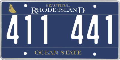 RI license plate 411441