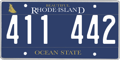 RI license plate 411442