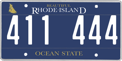 RI license plate 411444
