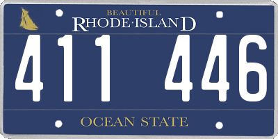 RI license plate 411446