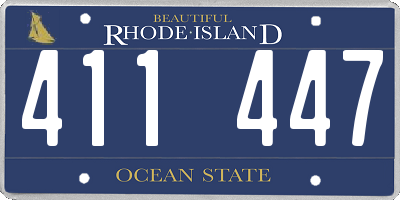 RI license plate 411447