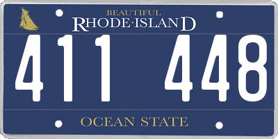RI license plate 411448