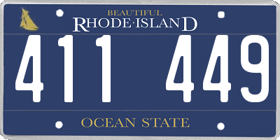 RI license plate 411449