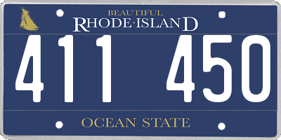 RI license plate 411450
