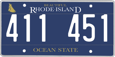 RI license plate 411451