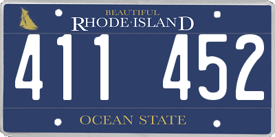RI license plate 411452