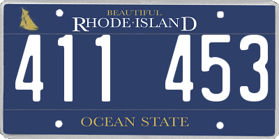RI license plate 411453
