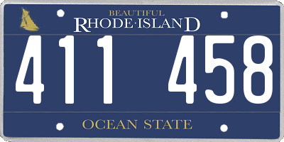 RI license plate 411458