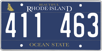 RI license plate 411463