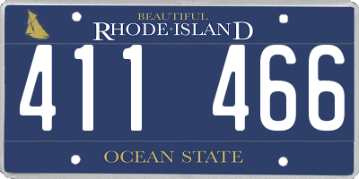 RI license plate 411466