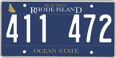 RI license plate 411472