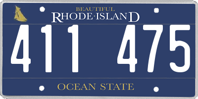RI license plate 411475