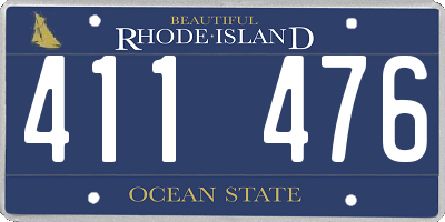 RI license plate 411476