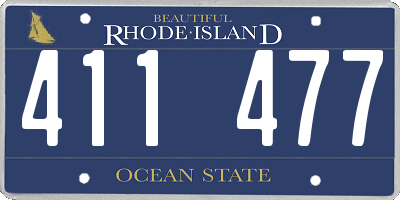 RI license plate 411477