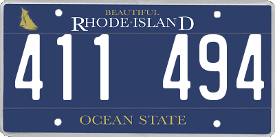 RI license plate 411494