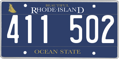 RI license plate 411502
