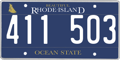 RI license plate 411503