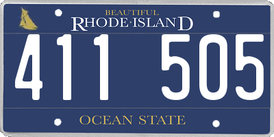 RI license plate 411505