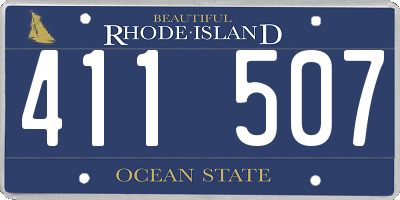 RI license plate 411507