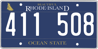 RI license plate 411508