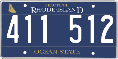 RI license plate 411512