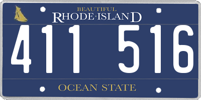 RI license plate 411516