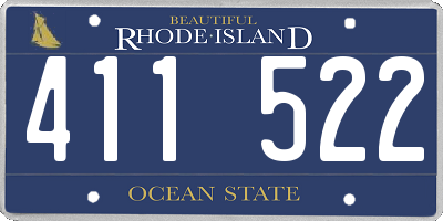 RI license plate 411522