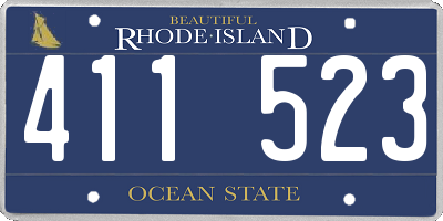 RI license plate 411523