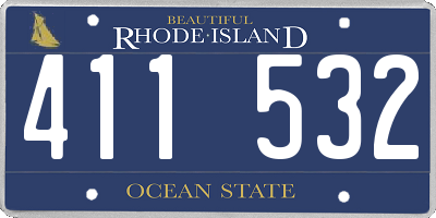 RI license plate 411532