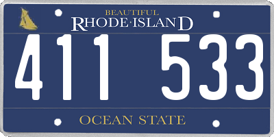 RI license plate 411533