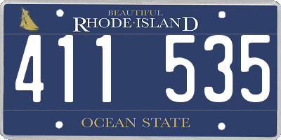 RI license plate 411535