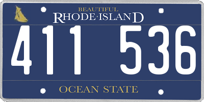RI license plate 411536