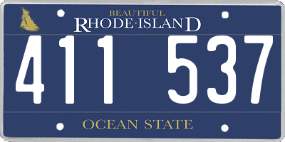 RI license plate 411537