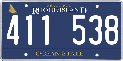 RI license plate 411538