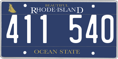 RI license plate 411540
