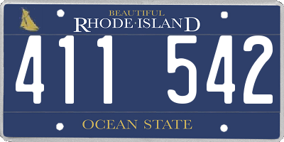 RI license plate 411542