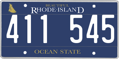 RI license plate 411545