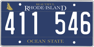 RI license plate 411546