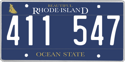 RI license plate 411547