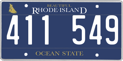 RI license plate 411549