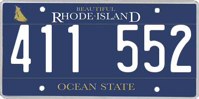 RI license plate 411552