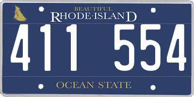 RI license plate 411554