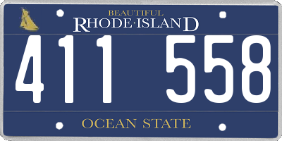 RI license plate 411558