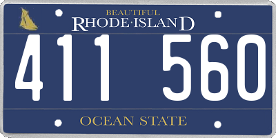 RI license plate 411560