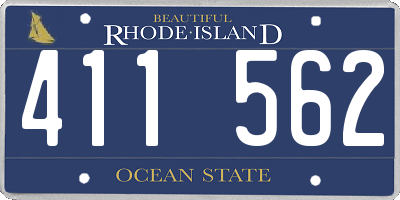 RI license plate 411562