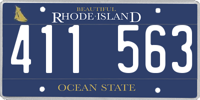 RI license plate 411563
